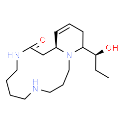 ChemSpider 2D Image | (16aS)-13-[(1S)-1-Hydroxypropyl]-1,4,5,6,7,8,9,10,11,13,14,16a-dodecahydropyrido[2,1-d][1,5,9]triazacyclotridecin-2(3H)-one | C17H31N3O2