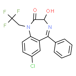 ChemSpider 2D Image | 7-Chloro-3-hydroxy-5-phenyl-1-(2,2,2-trifluoroethyl)-1,3-dihydro-2H-1,4-benzodiazepin-2-one | C17H12ClF3N2O2