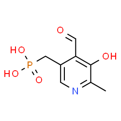 ChemSpider 2D Image | [(4-Formyl-5-hydroxy-6-methyl-3-pyridinyl)methyl]phosphonic acid | C8H10NO5P