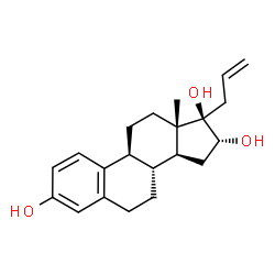 ChemSpider 2D Image | Estra-1,3,5(10)-triene-3,16,17-triol, 17-(2-propenyl)-, (16alpha,17beta)- | C21H28O3