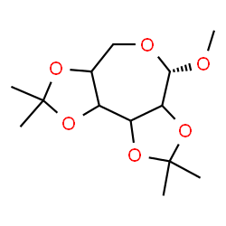 ChemSpider 2D Image | (4S)-4-Methoxy-2,2,8,8-tetramethylhexahydrobis[1,3]dioxolo[4,5-c:4',5'-e]oxepine | C13H22O6
