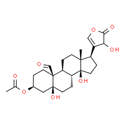 ChemSpider 2D Image | (3beta,5beta)-3-Acetoxy-5,14,22-trihydroxy-19-oxocard-20-enolide | C25H34O8