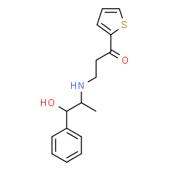 ChemSpider 2D Image | 3-[(1-Hydroxy-1-phenyl-2-propanyl)amino]-1-(2-thienyl)-1-propanone | C16H19NO2S