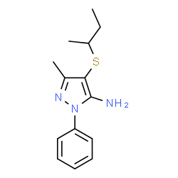 ChemSpider 2D Image | 4-(sec-Butylsulfanyl)-3-methyl-1-phenyl-1H-pyrazol-5-amine | C14H19N3S