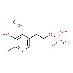 ChemSpider 2D Image | 2-(4-Formyl-5-hydroxy-6-methyl-3-pyridinyl)ethyl dihydrogen phosphate | C9H12NO6P