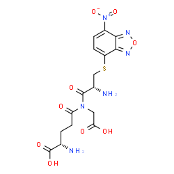 ChemSpider 2D Image | L-gamma-Glutamyl-N-[S-(7-nitro-2,1,3-benzoxadiazol-4-yl)-L-cysteinyl]glycine | C16H18N6O9S