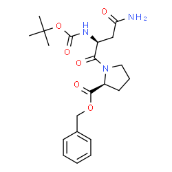 ChemSpider 2D Image | Benzyl N~2~-{[(2-methyl-2-propanyl)oxy]carbonyl}-L-asparaginyl-L-prolinate | C21H29N3O6
