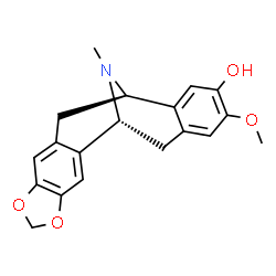 ChemSpider 2D Image | (1R,12R)-16-Methoxy-20-methyl-5,7-dioxa-20-azapentacyclo[10.7.1.0~2,10~.0~4,8~.0~13,18~]icosa-2(10),3,8,13,15,17-hexaen-15-ol | C19H19NO4