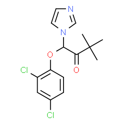 ChemSpider 2D Image | 1-(2,4-Dichlorophenoxy)-1-(1H-imidazol-1-yl)-3,3-dimethyl-2-butanone | C15H16Cl2N2O2