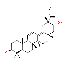 ChemSpider 2D Image | Methyl (3beta,21alpha)-3,21-dihydroxyoleana-11,13(18)-dien-29-oate | C31H48O4