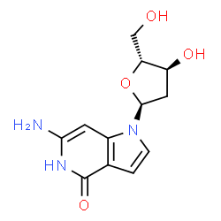 ChemSpider 2D Image | 6-Amino-1-(2-deoxy-alpha-D-erythro-pentofuranosyl)-1,5-dihydro-4H-pyrrolo[3,2-c]pyridin-4-one | C12H15N3O4