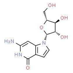 ChemSpider 2D Image | 6-Amino-1-(beta-D-arabinofuranosyl)-1,5-dihydro-4H-pyrrolo[3,2-c]pyridin-4-one | C12H15N3O5