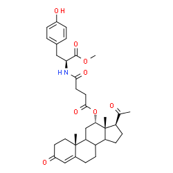 ChemSpider 2D Image | Methyl N-(4-{[(8xi,9xi,12alpha,14xi)-3,20-dioxopregn-4-en-12-yl]oxy}-4-oxobutanoyl)-L-tyrosinate | C35H45NO8