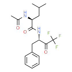 ChemSpider 2D Image | N~2~-Acetyl-N-[(2S)-4,4,4-trifluoro-3-oxo-1-phenyl-2-butanyl]-L-leucinamide | C18H23F3N2O3
