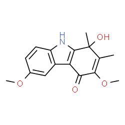 ChemSpider 2D Image | 1-Hydroxy-3,6-dimethoxy-1,2-dimethyl-1,9-dihydro-4H-carbazol-4-one | C16H17NO4