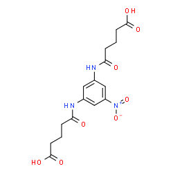 ChemSpider 2D Image | 5,5'-[(5-Nitro-1,3-phenylene)diimino]bis(5-oxopentanoic acid) | C16H19N3O8