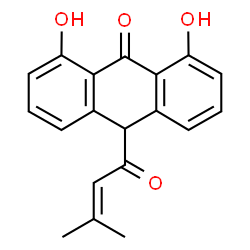 ChemSpider 2D Image | 1,8-Dihydroxy-10-(3-methyl-2-butenoyl)-9(10H)-anthracenone | C19H16O4
