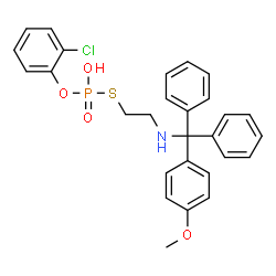 ChemSpider 2D Image | O-(2-Chlorophenyl) S-(2-{[(4-methoxyphenyl)(diphenyl)methyl]amino}ethyl) hydrogen phosphorothioate | C28H27ClNO4PS