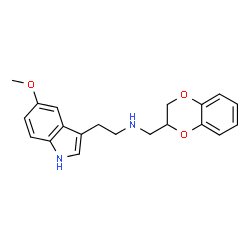 ChemSpider 2D Image | 1H-Indole-3-ethanamine, N-((2,3-dihydro-1,4-benzodioxin-2-yl)methyl)-5-methoxy- | C20H22N2O3