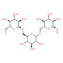 ChemSpider 2D Image | Methyl 6-deoxy-6-fluoro-alpha-D-glucopyranosyl-(1->6)-alpha-D-glucopyranosyl-(1->6)-alpha-D-glucopyranoside | C19H33FO15