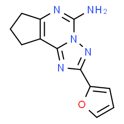 ChemSpider 2D Image | 2-(2-Furyl)-8,9-dihydro-7H-cyclopenta[e][1,2,4]triazolo[1,5-c]pyrimidin-5-amine | C12H11N5O