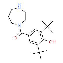 ChemSpider 2D Image | 1-(4-Hydroxy-3,5-ditert-butylbenzoyl)homopiperazine | C20H32N2O2