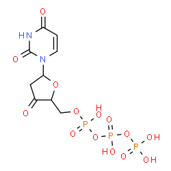 ChemSpider 2D Image | Triphosphoric acid, mono[[5-(3,4-dihydro-2,4-dioxo-1(2H)-pyrimidinyl)tetrahydro-3-oxo-2-furanyl]methyl] ester | C9H13N2O14P3