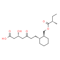ChemSpider 2D Image | (3R)-3-Hydroxy-7-[(1R,2S)-2-({[(2S)-2-methylbutanoyl]oxy}methyl)cyclohexyl]-5-oxoheptanoic acid | C19H32O6