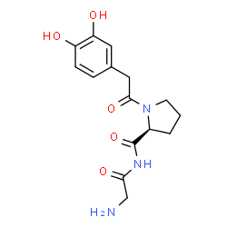 ChemSpider 2D Image | N-(Aminoacetyl)-1-[(3,4-dihydroxyphenyl)acetyl]-L-prolinamide | C15H19N3O5