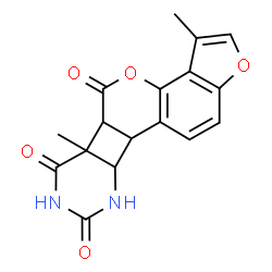 ChemSpider 2D Image | 3,5b-Dimethyl-5a,9,9a,9b-tetrahydro-5H-furo[2'',3'':7',8']chromeno[3',4':3,4]cyclobuta[1,2-d]pyrimidine-5,6,8(5bH,7H)-trione | C17H14N2O5