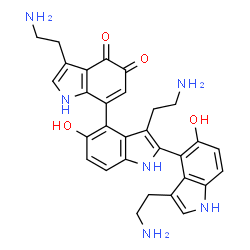 ChemSpider 2D Image | (4,2':4',7''-Ter-1H-indole)-4'',5''-dione, 3,3',3''-tris(2-aminoethyl)-5,5'-dihydroxy- | C30H30N6O4