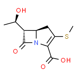 ChemSpider 2D Image | (5R,6S)-6-[(1R)-1-Hydroxyethyl]-3-(methylsulfanyl)-7-oxo-1-azabicyclo[3.2.0]hept-2-ene-2-carboxylic acid | C10H13NO4S