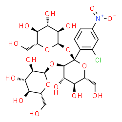 ChemSpider 2D Image | alpha-D-Glucopyranosyl alpha-D-glucopyranosyl-(1->2)-1-C-(2-chloro-4-nitrophenyl)-alpha-D-glucopyranoside | C24H34ClNO18
