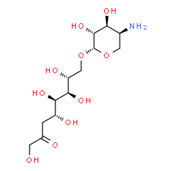 ChemSpider 2D Image | (2R,3R,4R,5R)-2,3,4,5,8-Pentahydroxy-7-oxooctyl 4-amino-4-deoxy-beta-L-arabinopyranoside | C13H25NO10