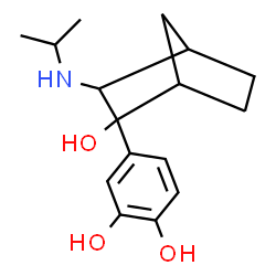 ChemSpider 2D Image | 4-[2-Hydroxy-3-(isopropylamino)bicyclo[2.2.1]hept-2-yl]-1,2-benzenediol | C16H23NO3