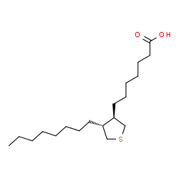 ChemSpider 2D Image | 7-[(3R,4R)-4-Octyltetrahydro-3-thiophenyl]heptanoic acid | C19H36O2S