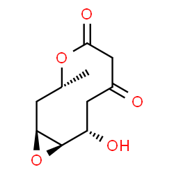 ChemSpider 2D Image | (1S,3R,9S,10R)-9-Hydroxy-3-methyl-4,11-dioxabicyclo[8.1.0]undecane-5,7-dione | C10H14O5