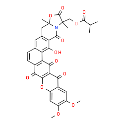 ChemSpider 2D Image | (1,2,3a,4,8,14,15,17-Octahydro-16-hydroxy-11,12-dimethoxy-1,3a-dimethyl-2,8,14,15,17-pentaoxo(1)benzopyran(2',3':6,7)naphth(2,1-g)oxazolo(3,2-b)isoquinolin-1-yl)methyl 2-methylpropanoate | C35H29NO12