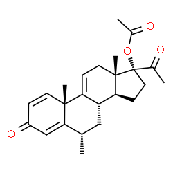 ChemSpider 2D Image | (6alpha)-6-Methyl-3,20-dioxopregna-1,4,9(11)-trien-17-yl acetate | C24H30O4