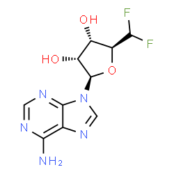 ChemSpider 2D Image | 5'-Deoxy-5',5'-difluoroadenosine | C10H11F2N5O3