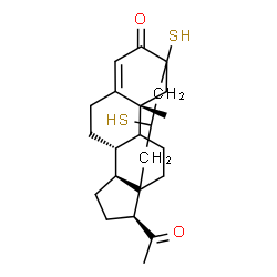 ChemSpider 2D Image | (2S,5S,6S,14R)-2-Acetyl-14-methyl-12,19-disulfanylpentacyclo[10.5.3.0~1,5~.0~6,15~.0~9,14~]icos-9-en-11-one | C23H32O2S2