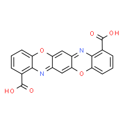 ChemSpider 2D Image | [1,4]Benzoxazino[2,3-b]phenoxazine-1,8-dicarboxylic acid | C20H10N2O6