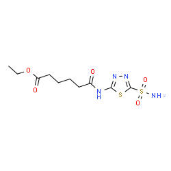 ChemSpider 2D Image | Ethyl 6-oxo-6-[(5-sulfamoyl-1,3,4-thiadiazol-2-yl)amino]hexanoate | C10H16N4O5S2