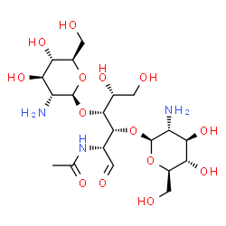 ChemSpider 2D Image | 2-Amino-2-deoxy-beta-D-glucopyranosyl-(1->3)-[2-amino-2-deoxy-beta-D-glucopyranosyl-(1->4)]-2-acetamido-2-deoxy-D-glucose | C20H37N3O14