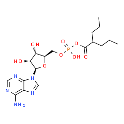 ChemSpider 2D Image | 5'-O-{Hydroxy[(2-propylpentanoyl)oxy]phosphoryl}adenosine | C18H28N5O8P