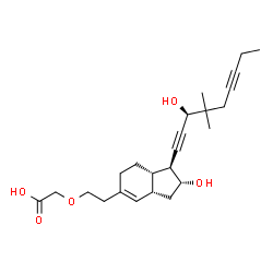 ChemSpider 2D Image | (2-{(1S,2R,3aS,7aS)-2-Hydroxy-1-[(3S)-3-hydroxy-4,4-dimethyl-1,6-nonadiyn-1-yl]-2,3,3a,6,7,7a-hexahydro-1H-inden-5-yl}ethoxy)acetic acid | C24H34O5
