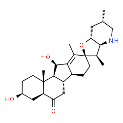 ChemSpider 2D Image | Veratraman-6(5H)-one, 17,23-epoxy-3,11-dihydroxy-, (3beta,5alpha,11beta,23beta)- | C27H41NO4