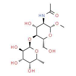 ChemSpider 2D Image | Methyl 2-acetamido-2-deoxy-4-O-(6-deoxy-alpha-D-galactopyranosyl)-beta-D-glucopyranoside | C15H27NO10