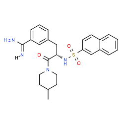 ChemSpider 2D Image | 3-{(2S)-3-(4-Methyl-1-piperidinyl)-2-[(2-naphthylsulfonyl)amino]-3-oxopropyl}benzenecarboximidamide | C26H30N4O3S