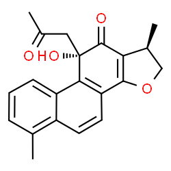 ChemSpider 2D Image | (1R,10S)-10-Hydroxy-1,6-dimethyl-10-(2-oxopropyl)-1,10-dihydrophenanthro[1,2-b]furan-11(2H)-one | C21H20O4